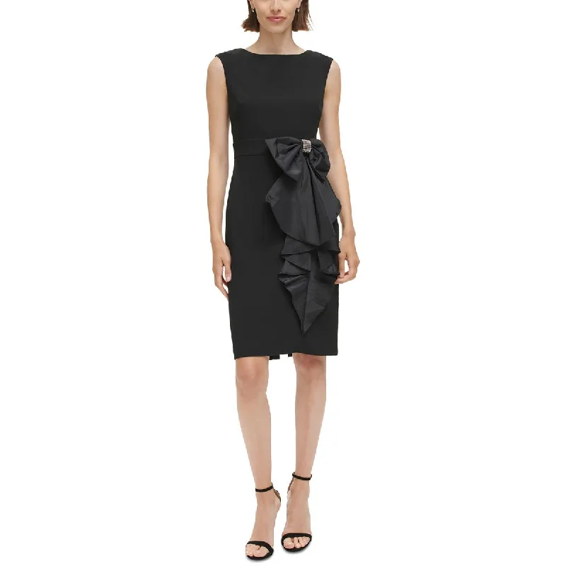 Jessica Howard Womens Bow Bow Neck Sheath Dress