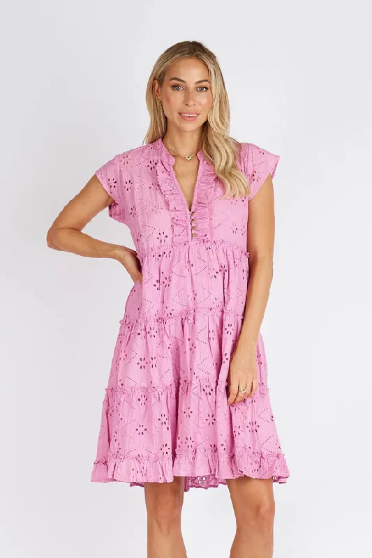 Lulalife Finley Tiered Dress Musk