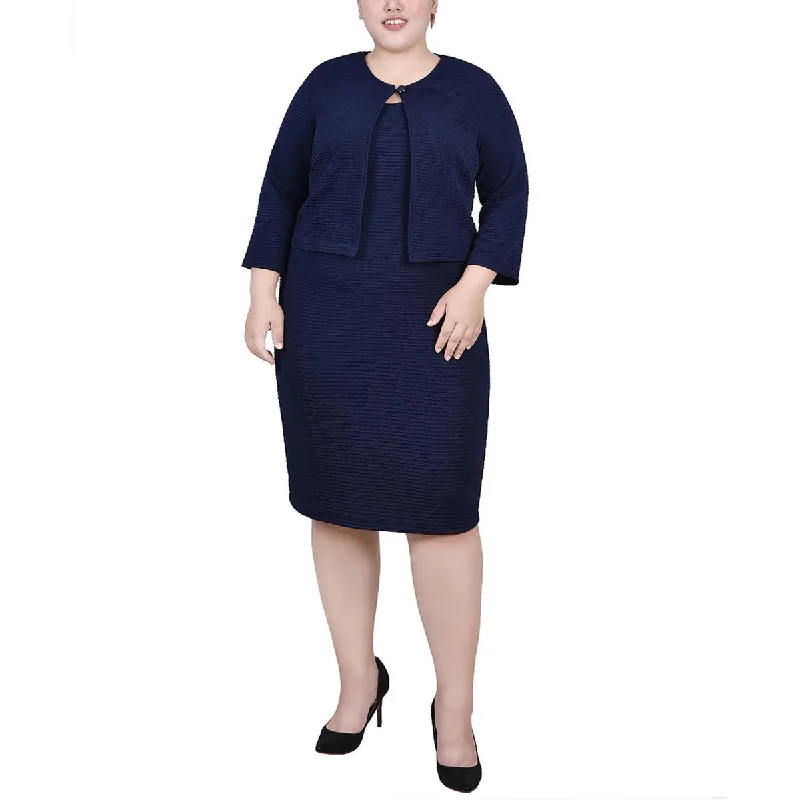 NY Collection Womens Plus Knee-Length 2PC Two Piece Dress
