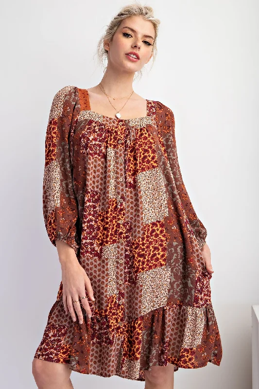 Patchwork Rayon Dress