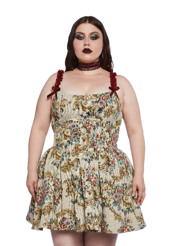 Plus Forbidden Rendezvous Brocade Dress