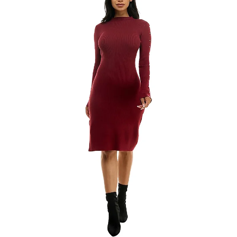 Rosie Harlow Womens Juniors Knee-Length Embellished Sweaterdress