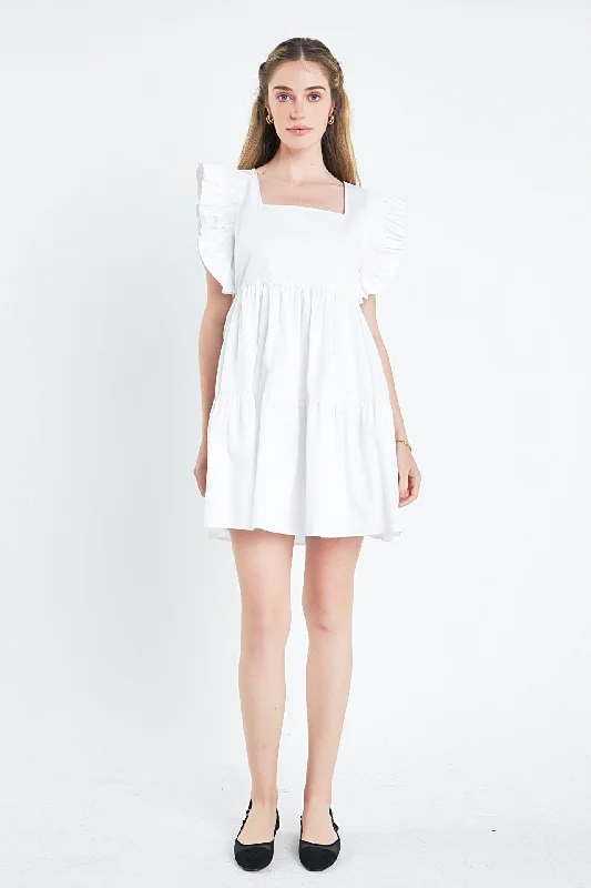 Ruffled Dress with Smocking Detail