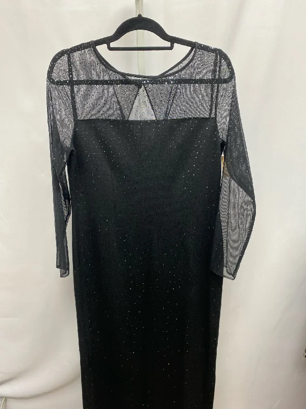 St. John Size 12 Black Sparkle Designer Dress