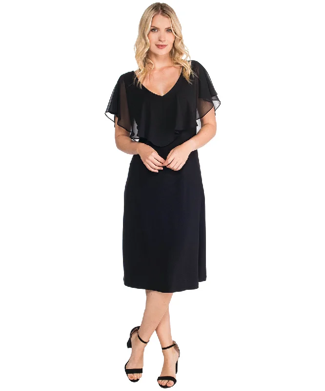 TANK DRESS WITH RUFFLE CHIFFON-BLACK-LAST TANGO