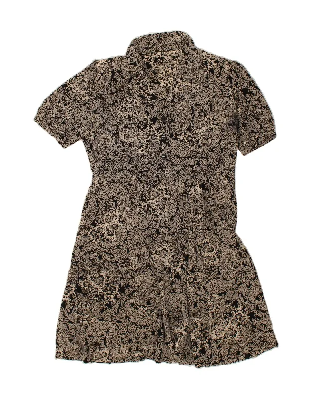 VINTAGE Womens A-Line Dress UK 18 XL Grey Paisley