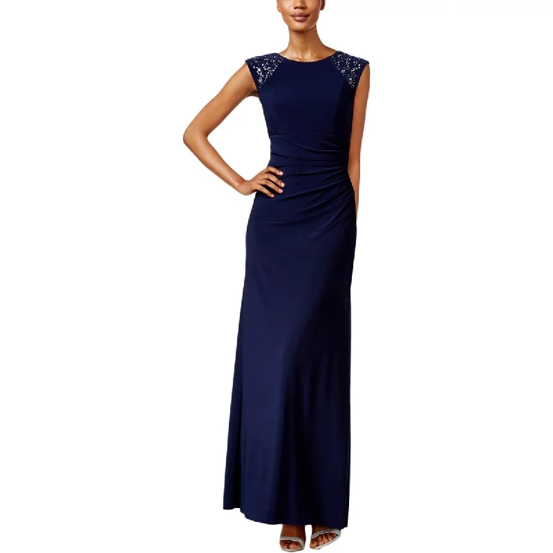 Xscape Womens Embellished Full-Length Evening Dress