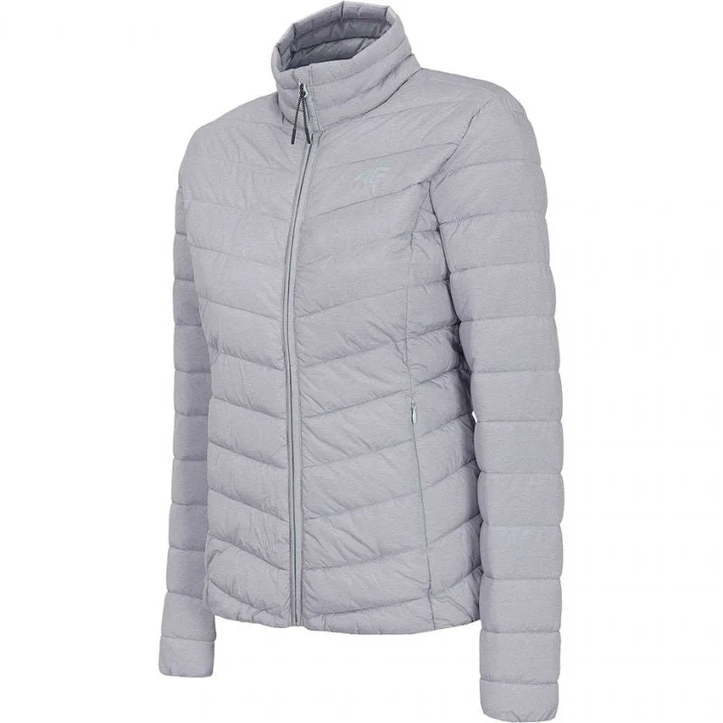 4F Womens Comfort Jacket - Gray Quilted Jacket Puffer Jacket Insulated Jacket