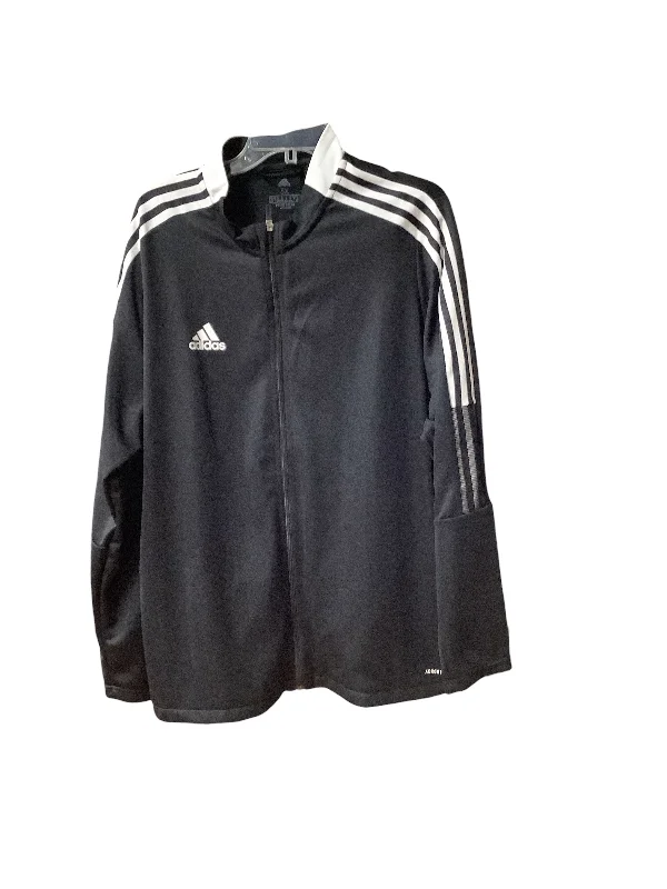 Athletic Jacket By Adidas In Black, Size: 3x Satin Jacket Silk Jacket Chiffon Jacket