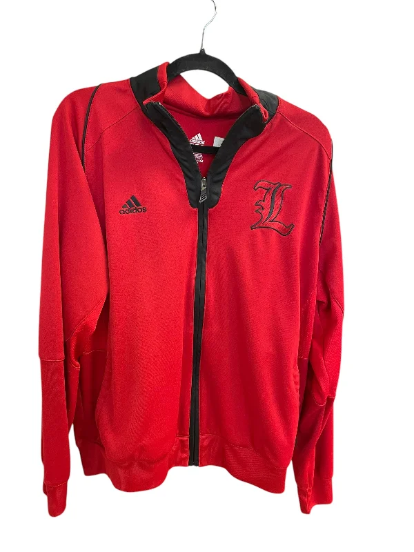 Athletic Jacket By Adidas In Red, Size: M Insulated Jacket Fitted Jacket Loose Jacket