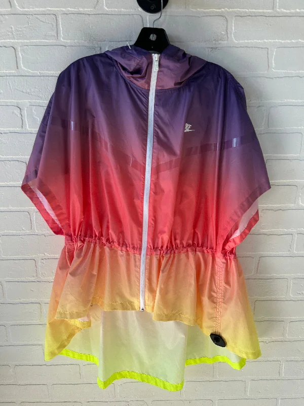 Athletic Jacket By Nike In Rainbow Print, Size: Xs Rayon Fabric Velvet Fabric Corduroy Fabric