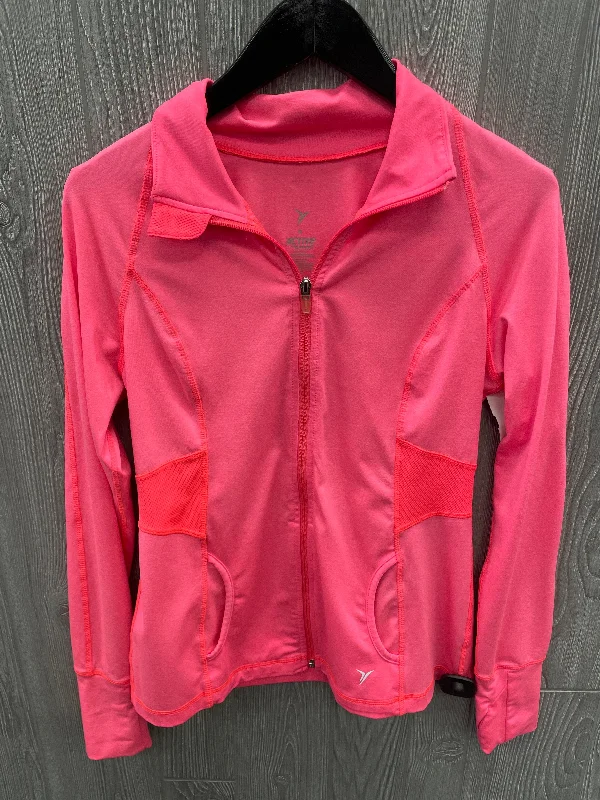 Athletic Jacket By Old Navy In Pink, Size: M A-Line Jacket Boat Neck Shawl Collar