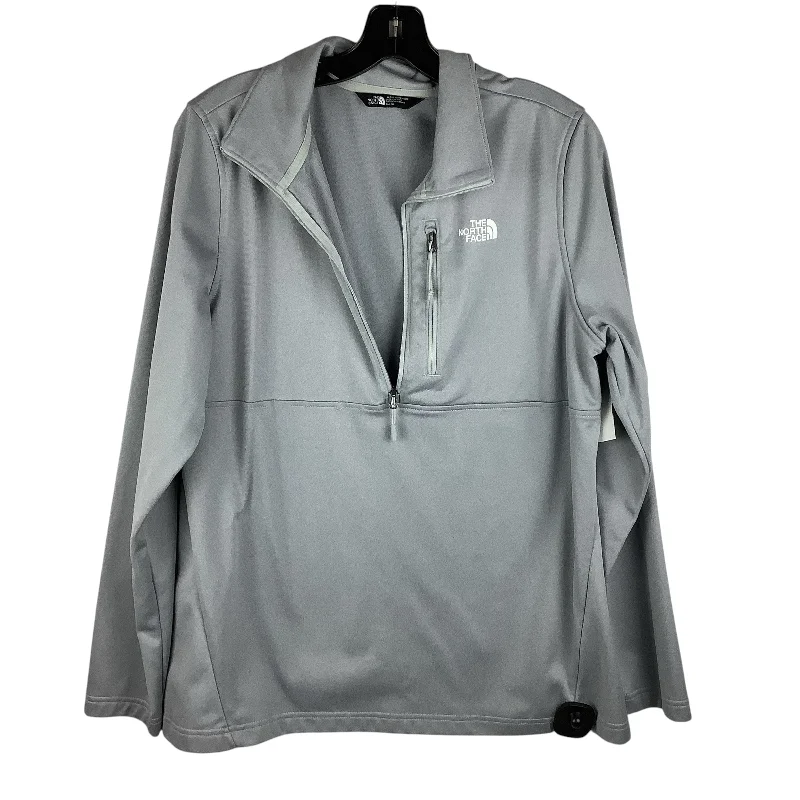 Athletic Jacket By The North Face In Grey, Size: Xl Notch Collar Peter Pan Collar Cowl Neck