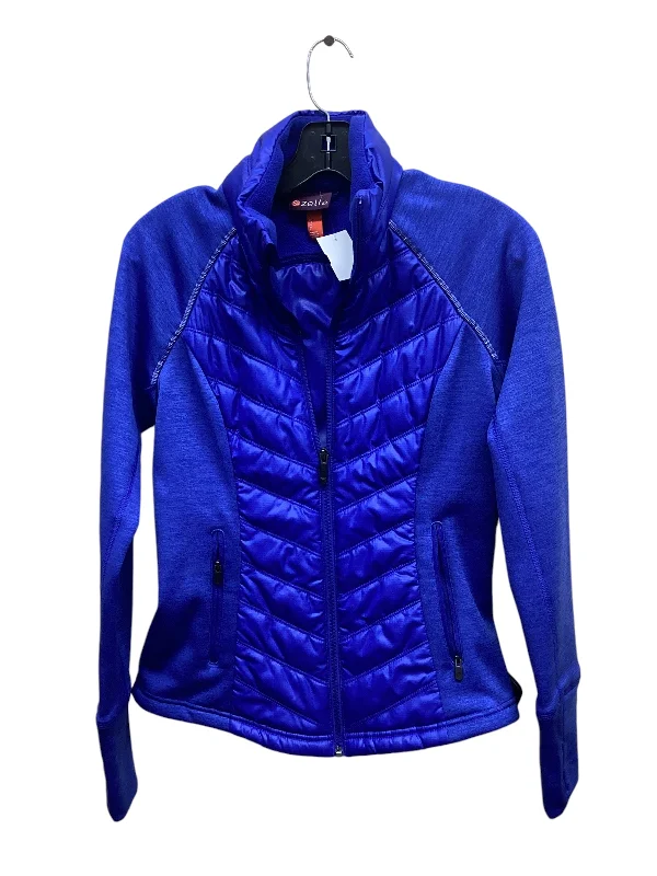 Athletic Jacket By Zella In Blue, Size: S Faux Fur Fabric Real Fur Fabric Shearling Fabric