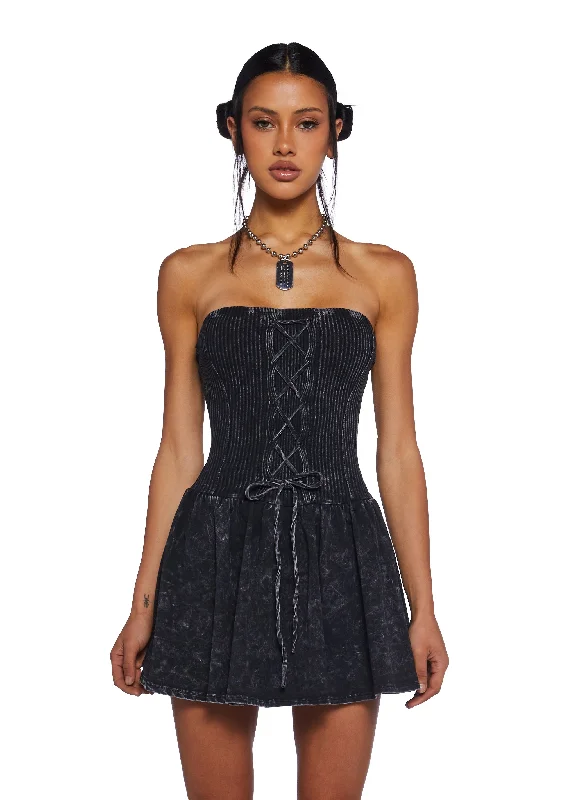 Chaos Theory Mini Dress - Black Elegant Velvet Mini Dress