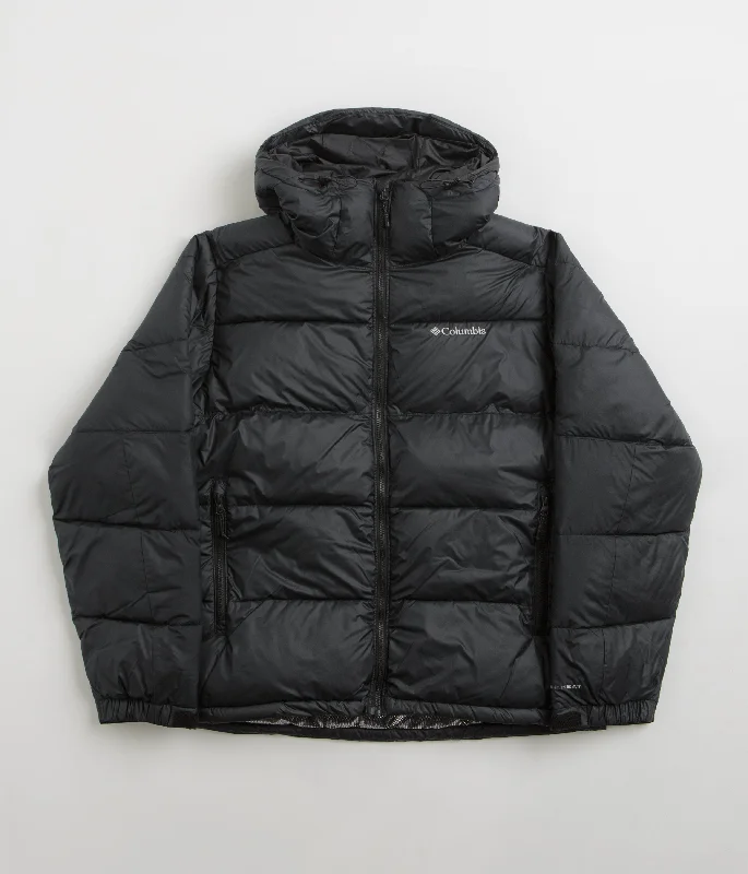 Columbia Pike Lake II Hooded Jacket - Black / Black Hooded Jacket Caped Jacket Shawl Collar Jacket