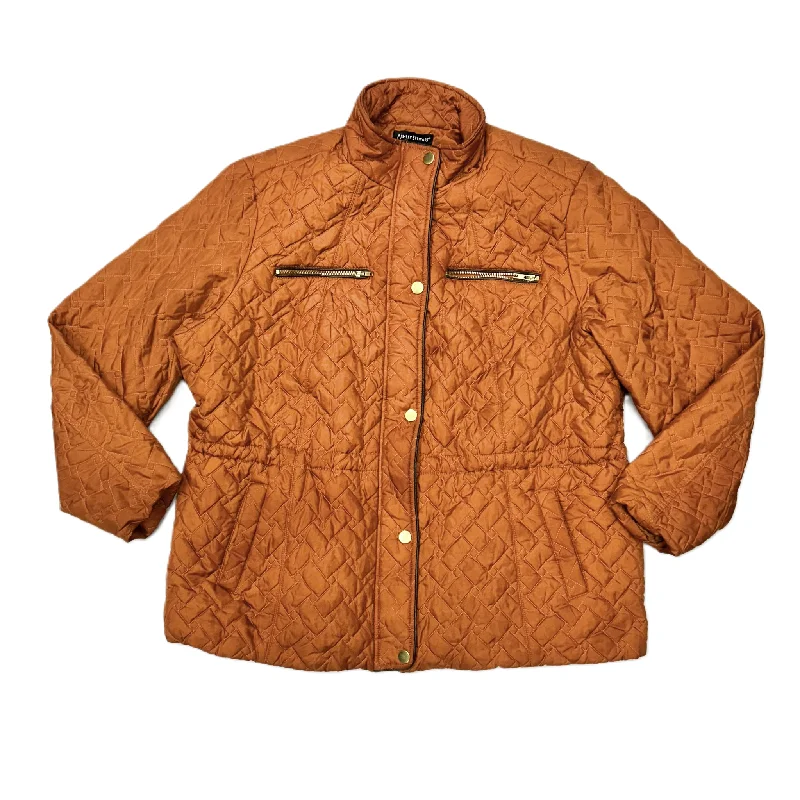 Jacket Puffer & Quilted By Ashley Stewart In Orange, Size: 3x Denim Jacket Leather Jacket Suede Jacket