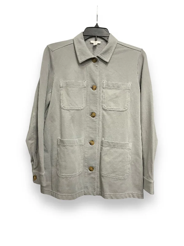 Jacket Shirt By J. Jill In Grey, Size: Xs Tailored Jacket Straight Jacket A-Line Jacket