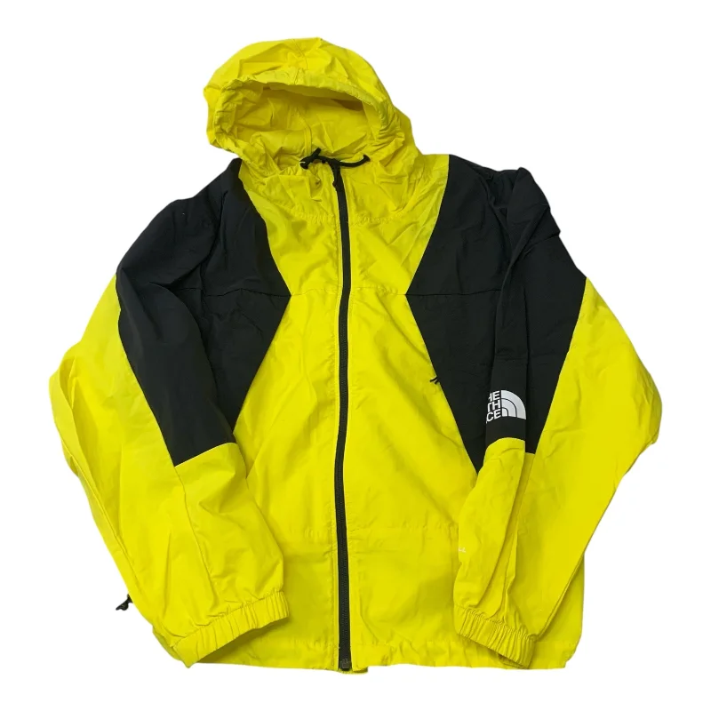 Jacket Windbreaker By The North Face In Black & Yellow, Size: Xl Denim Jacket Leather Jacket Suede Jacket