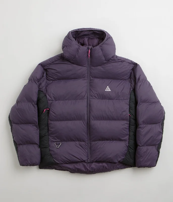 Nike ACG Lunar Lake Puffer Jacket - Dark Raisin / Black / Summit White Quilted Jacket Puffer Jacket Insulated Jacket