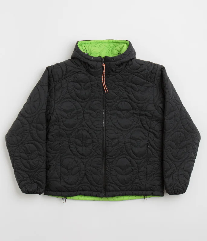 No Problemo Alien-O Quilted Liner Jacket - Black Print Jacket Jacquard Jacket Embroidered Jacket