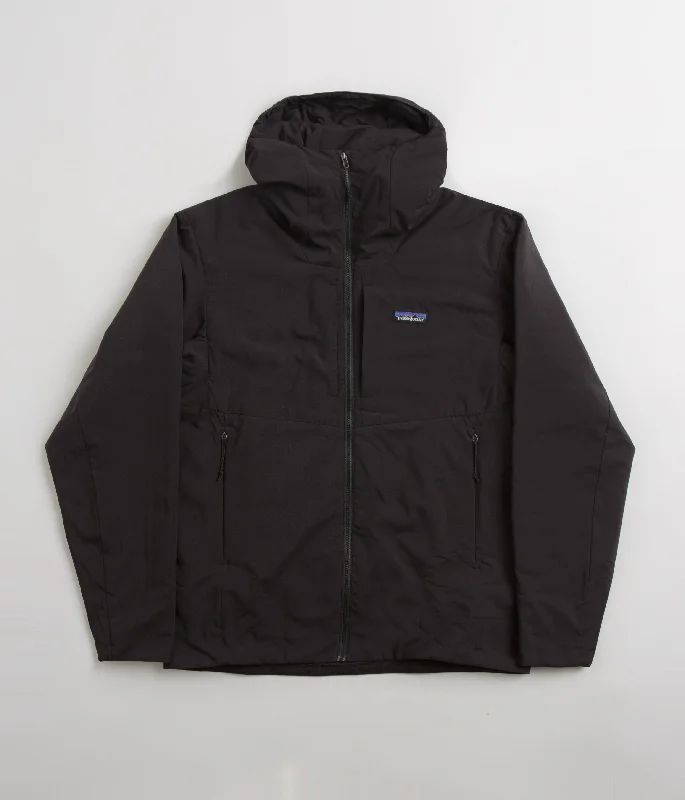 Patagonia Nano-Air Hooded Jacket - Black / Black One-Shoulder Jacket Off-the-Shoulder Jacket Asymmetrical Jacket