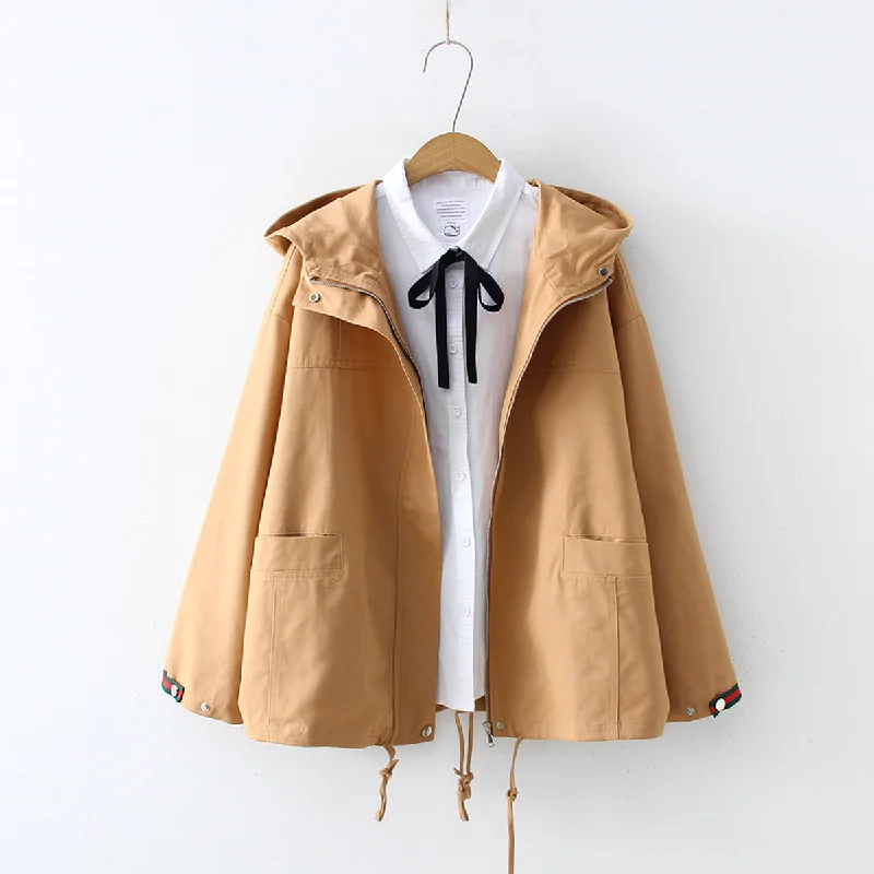 Simple hoodie long sleeve jacket  280 Zippered Jacket Buttoned Jacket Snapped Jacket