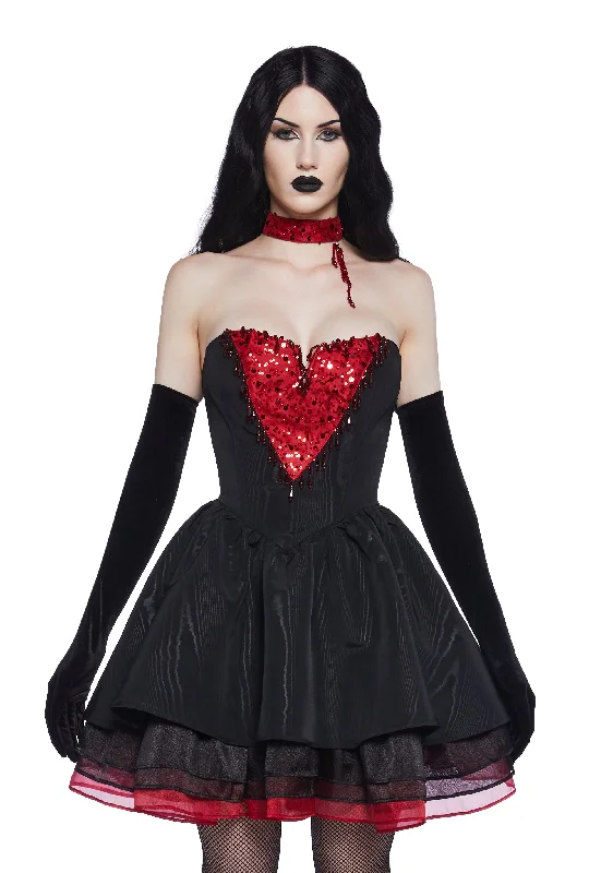 Vampire’s Kiss Mini Dress Trendy Cut-Out Mini Dress