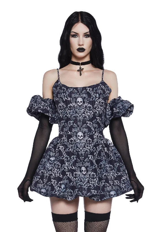 Vexed Hearts Mini Dress - Skull Elegant Sequin Mini Dress