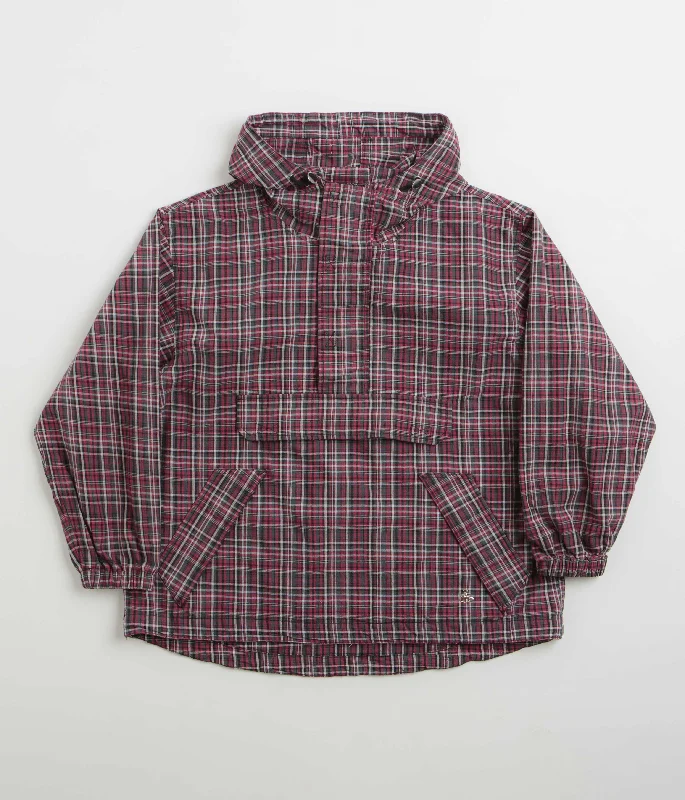 Yardsale Plaid Pullover Jacket - Black / Red Print Jacket Jacquard Jacket Patchwork Jacket