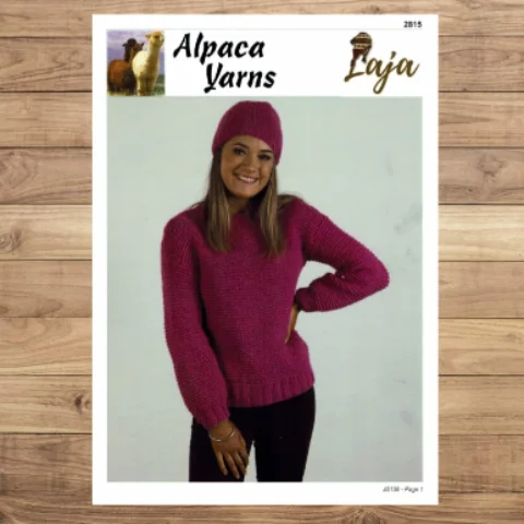 Alpaca Yarns 2815 Cosy Jumper and Beanie Spandex Blend Rayon Blend Denim Blend