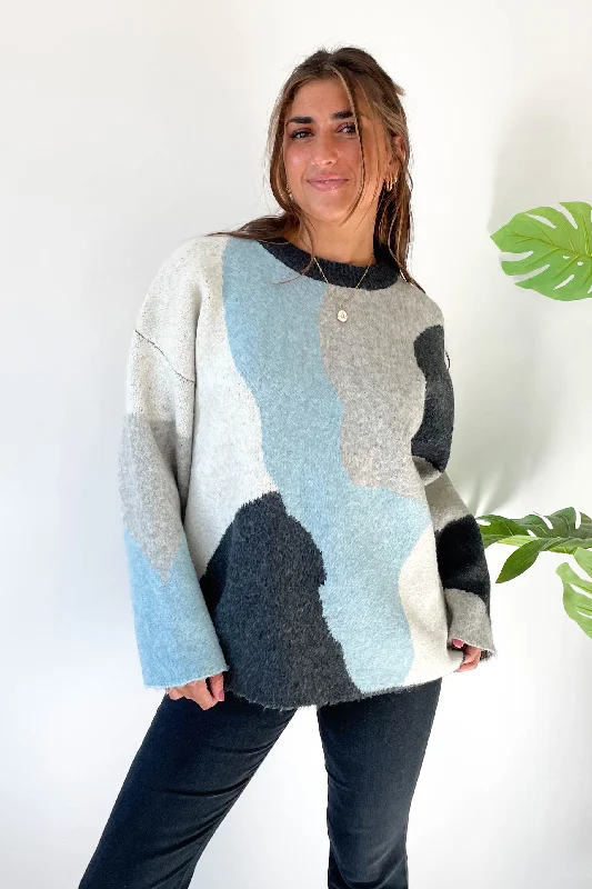 Betsy Sweater in Blue Slim Fit Regular Fit Oversized