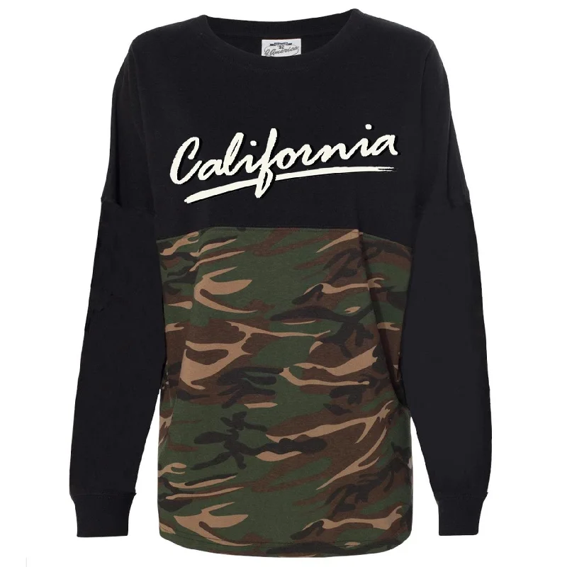 California Swoosh Camo varsity Sweater Elegant Classic Vintage