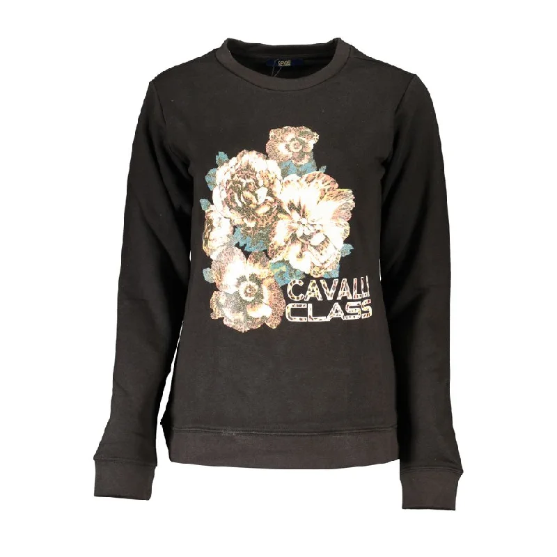 Cavalli Class Black Cotton Sweater Thin Thick Dense