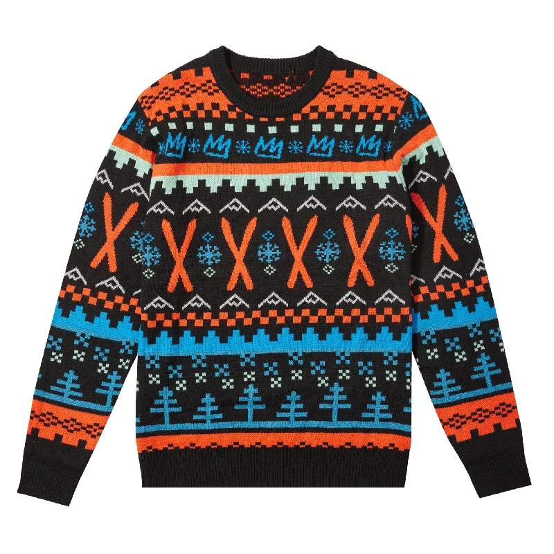 FAIR ISLE PRINTED SWEATER Chenille Fabric Brocade Fabric Lace Fabric