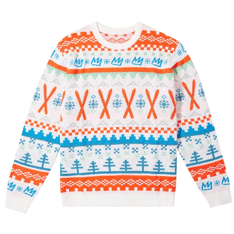 FAIR ISLE PRINTED SWEATER Real Fur Shearling Chenille