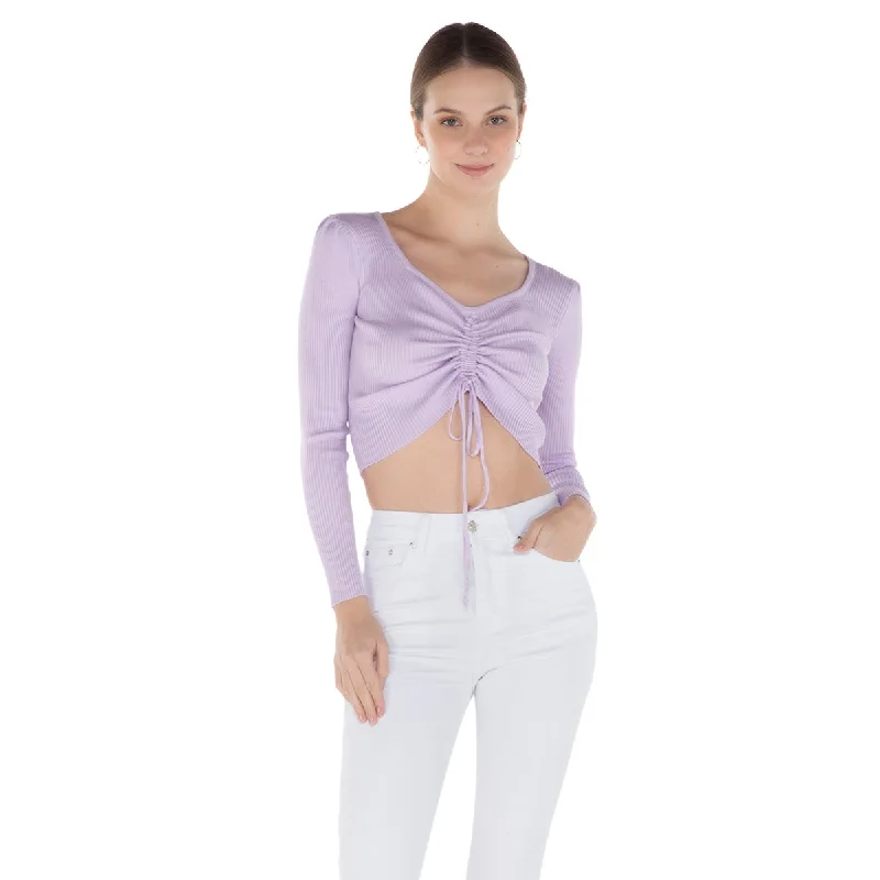 SWEATER CROPPED CON AMARRE PARA MUJER FOREVER 21 Collared Crew Neck Turtle Neck
