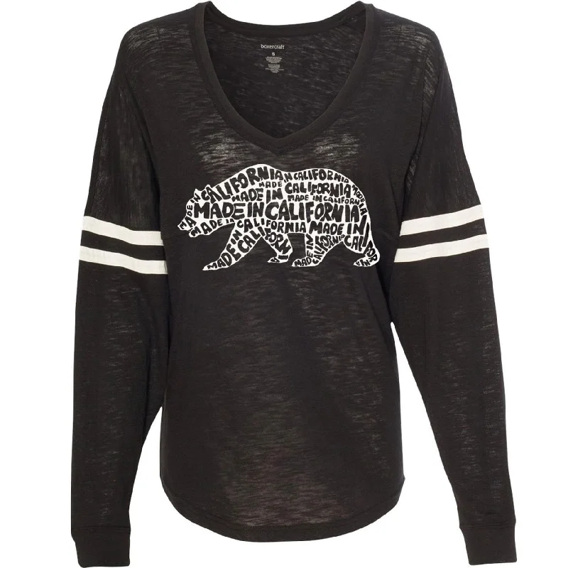 Made In California Bear Varsity Sweater Graphic Sweater Embroidered Appliqued