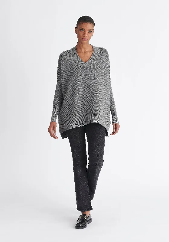 Paisie V-Neck Ribbed Jumper Stretchy Elastic Breathable