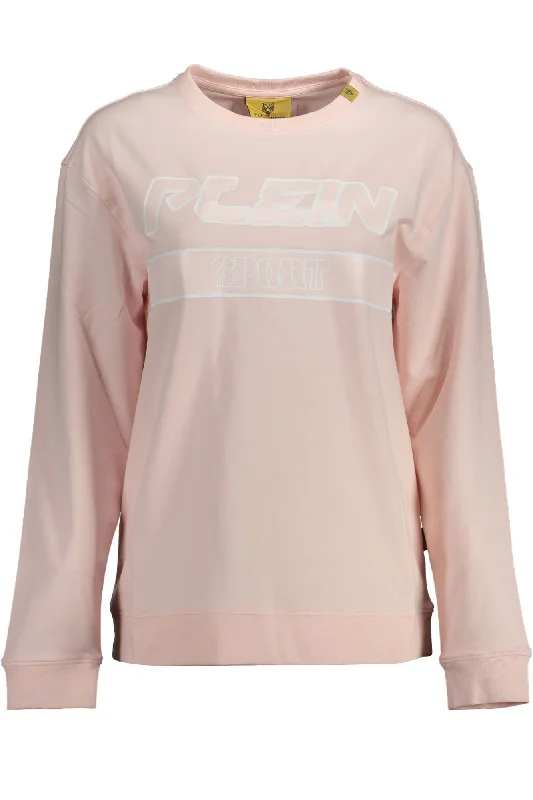 Plein Sport Pink Cotton Women Sweater Lightweight Heavyweight Midweight