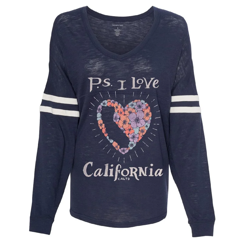 PS I Love California Varsity Sweater Velvet Chenille Corduroy