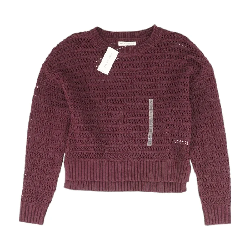 Purple Solid Crewneck Sweater Elegant Classic Vintage