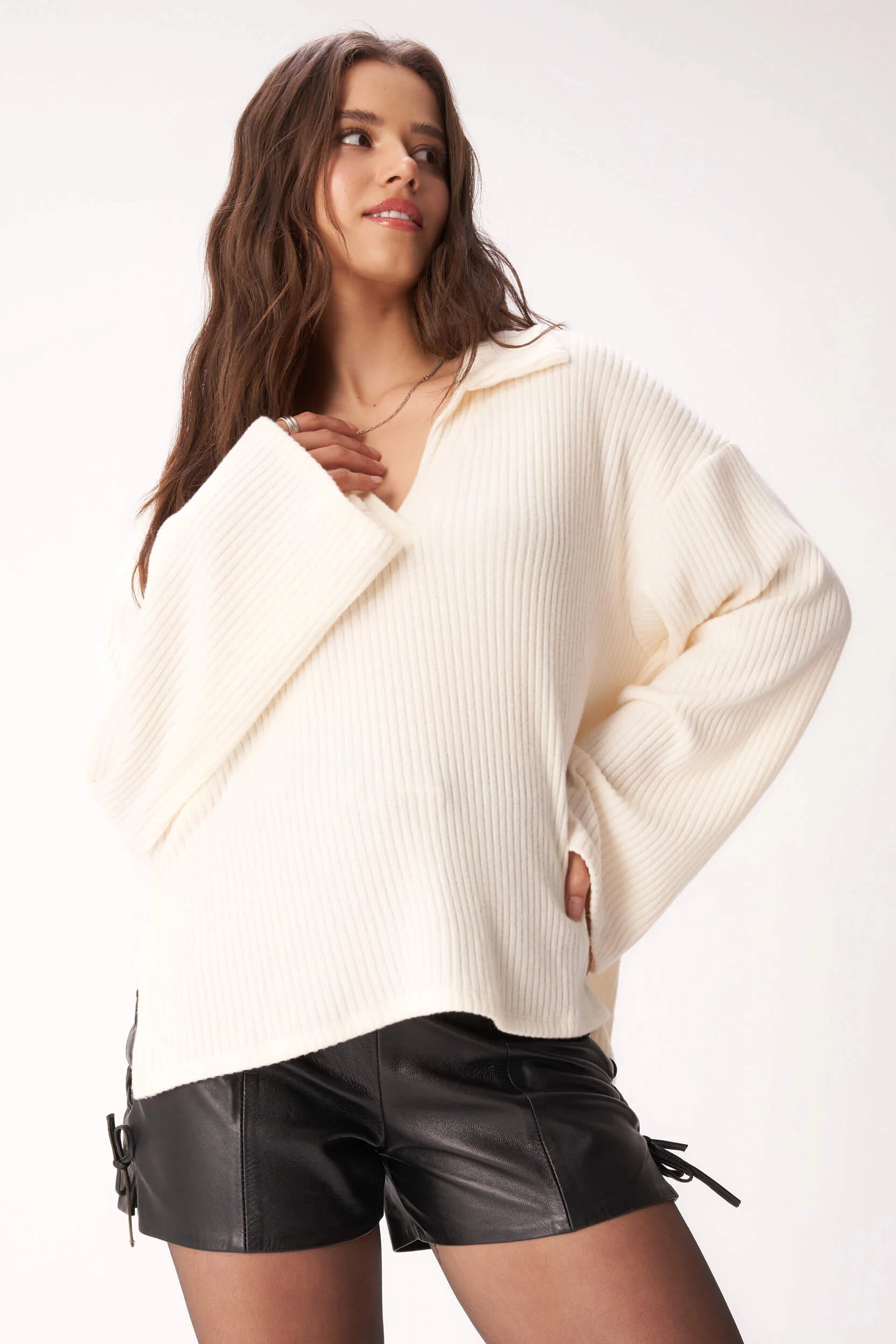 Raven Cozy Rib Sweater Striped Floral Plaid