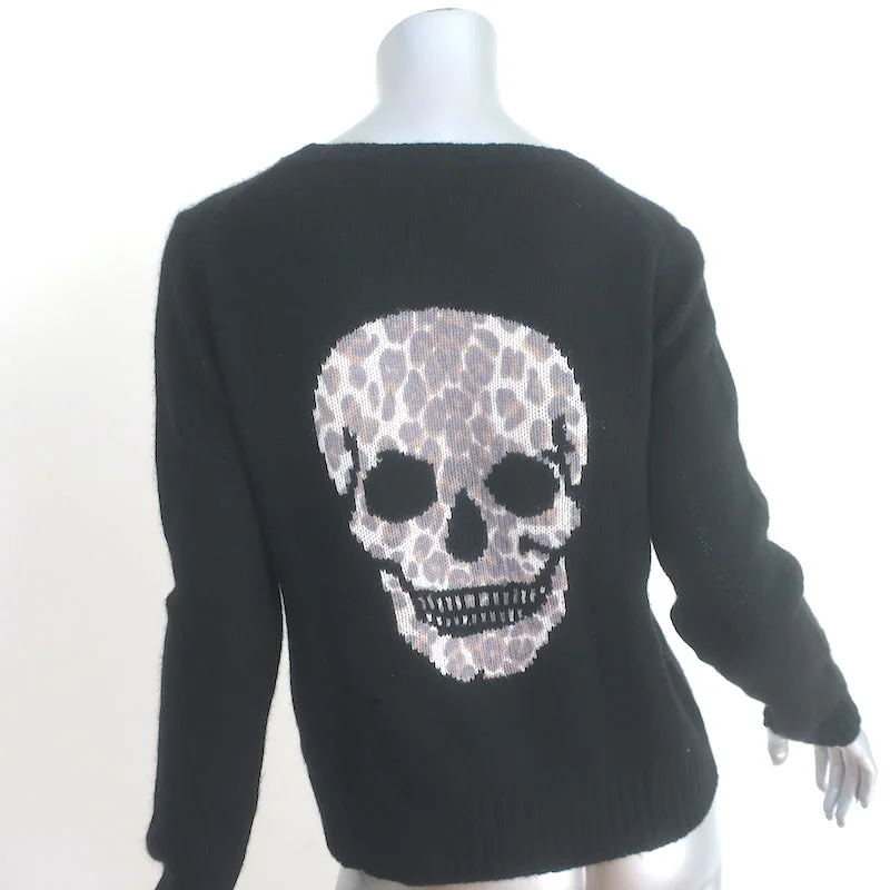 Skull Cashmere Raj Crewneck Sweater Black Size Small Satin Fabric Silk Fabric Chiffon Fabric