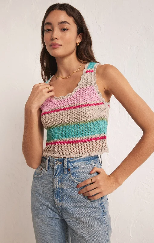 Sol Stripe Sweater Tank Ribbed Striped Patterned