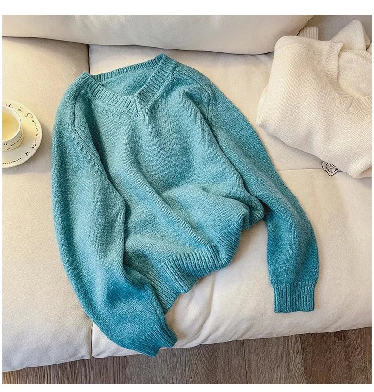 Solid color V-neck sweater for women new design long-sleeved sweater S4890 Lace Blend Ribbed Blend Corduroy Blend Solid color V-neck sweater for women new design long-sleeved sweater S4890 Lace Blend Ribbed Blend Corduroy Blend