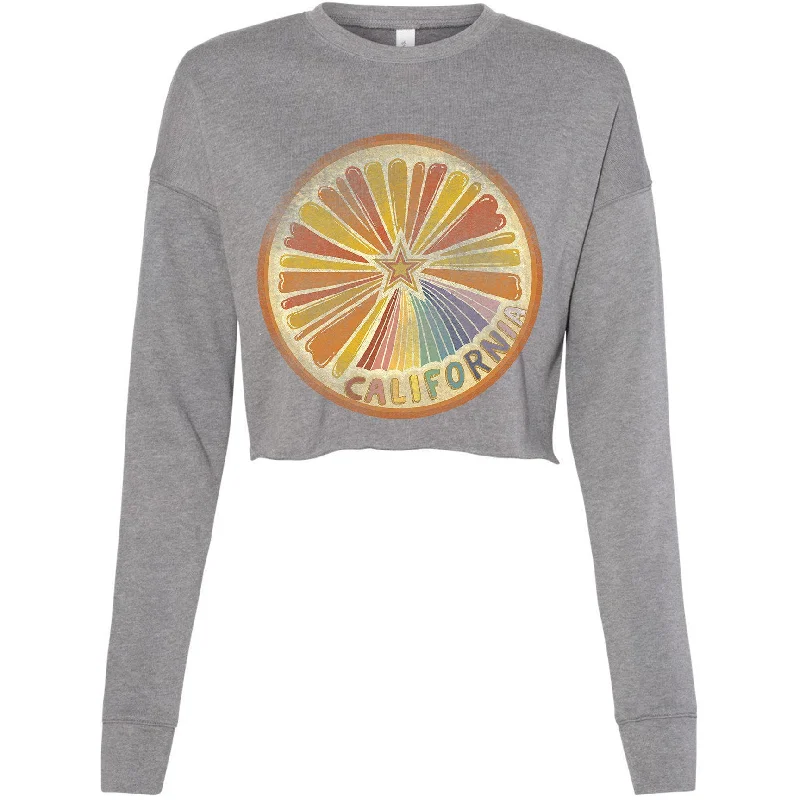 Starburst Orange Cropped Sweater Lightweight Heavyweight Midweight