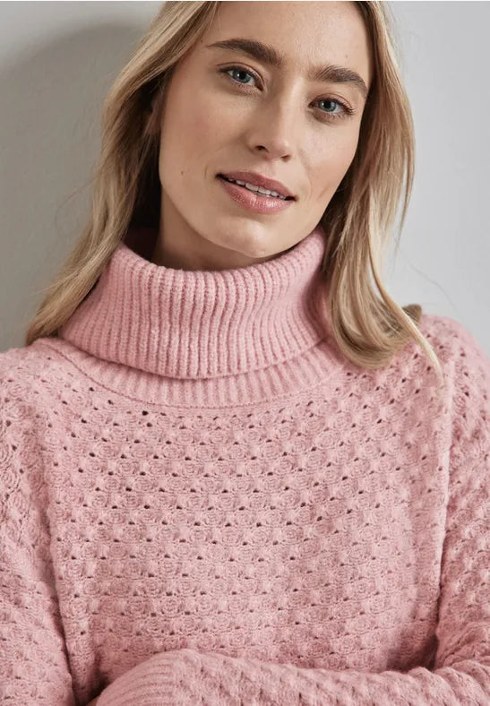 Street One Cotton Blend Polo jumper in Rose or Grey Stylish Fashionable Trendy