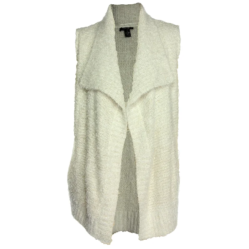 Style & Co Ivory Sleeveless Fluffy Open Front Sweater Vest Houndstooth Herringbone Solid Style & Co Ivory Sleeveless Fluffy Open Front Sweater Vest Houndstooth Herringbone Solid