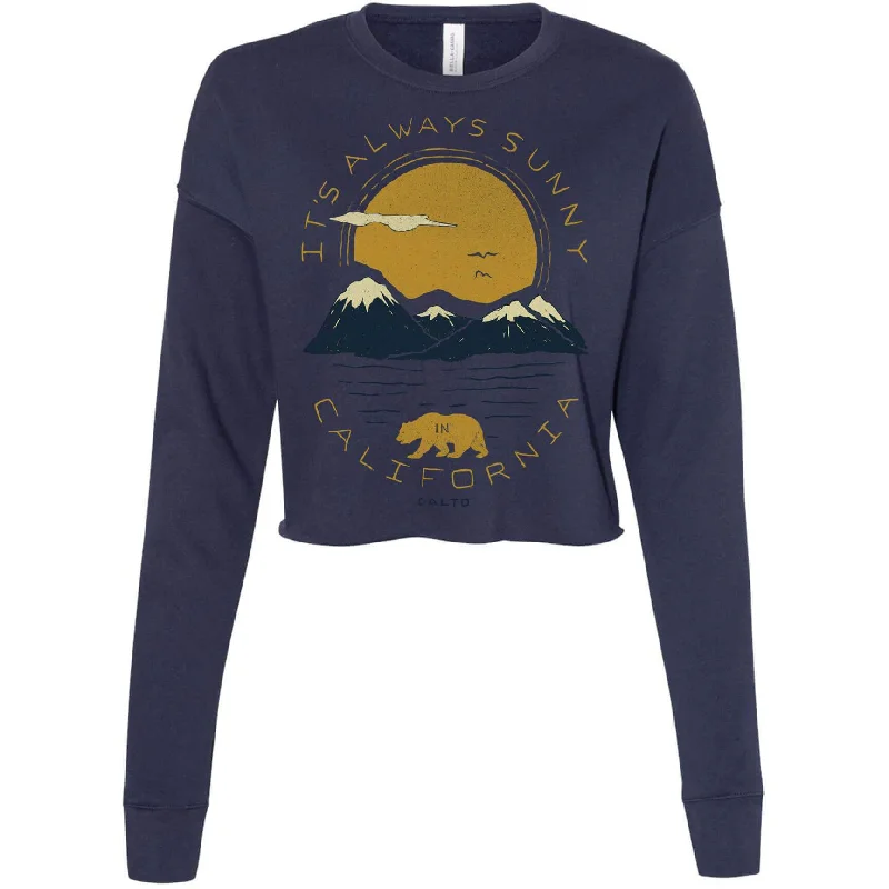 Sunny California Cropped Sweater Welt Pockets Slit Pockets Flap Pockets